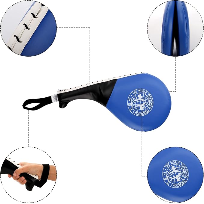 Frcctre 2 Pack Taekwondo Kick Pads, Durable Kicking Target Pads, Punching Paddles Striking Kick Pads for Tae Kwon Do Karate Kickboxing Martial Arts Training, 15 x 7.5, Blue