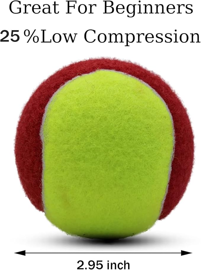 Magicorange Tennis Balls, 12 Pack Low Compression Stage Tennis Ball for Beginners Youth Kids Training Practicing with Mesh Bag for Easy Transport
