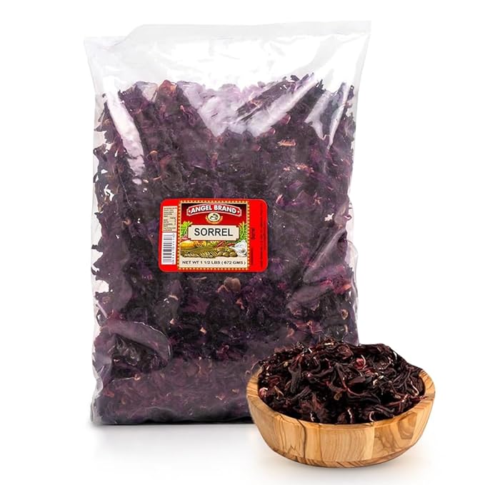 Angel Brand Dried Sorrel Hibiscus Flowers 1.5 lbs Pouch - Discover Rich Flavor & Aroma of Healthful Delights with Hibiscus Tea Loose Leaf - Enjoy Refreshing, & Nutritious Beverages to Elevate Health