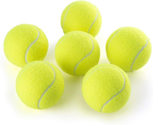 PHOEPET 6-Pack Tennis Balls for Beginner Training Practice- Bulk Dog Balls for Fetch Chew Toys(Yellow)