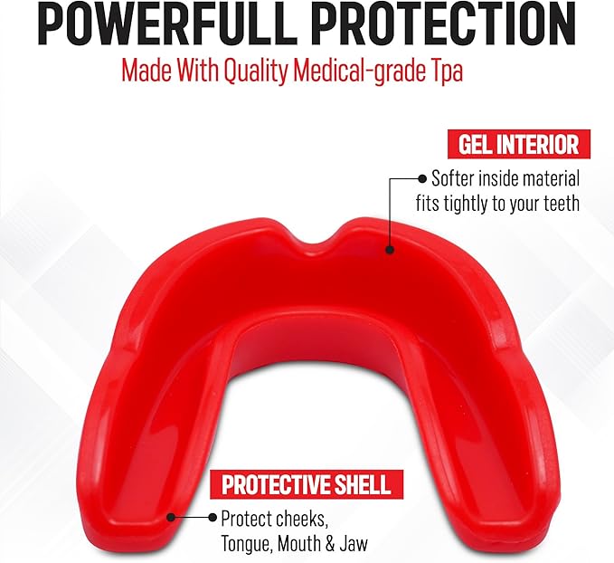 Mouth Guard Boxing, Football, MMA, Muay Thai, Lacrosse and Hockey, Men and Women Mouthguard for Adults and Kids with Protective Breathable Case, Protector Bucal para Boxeo