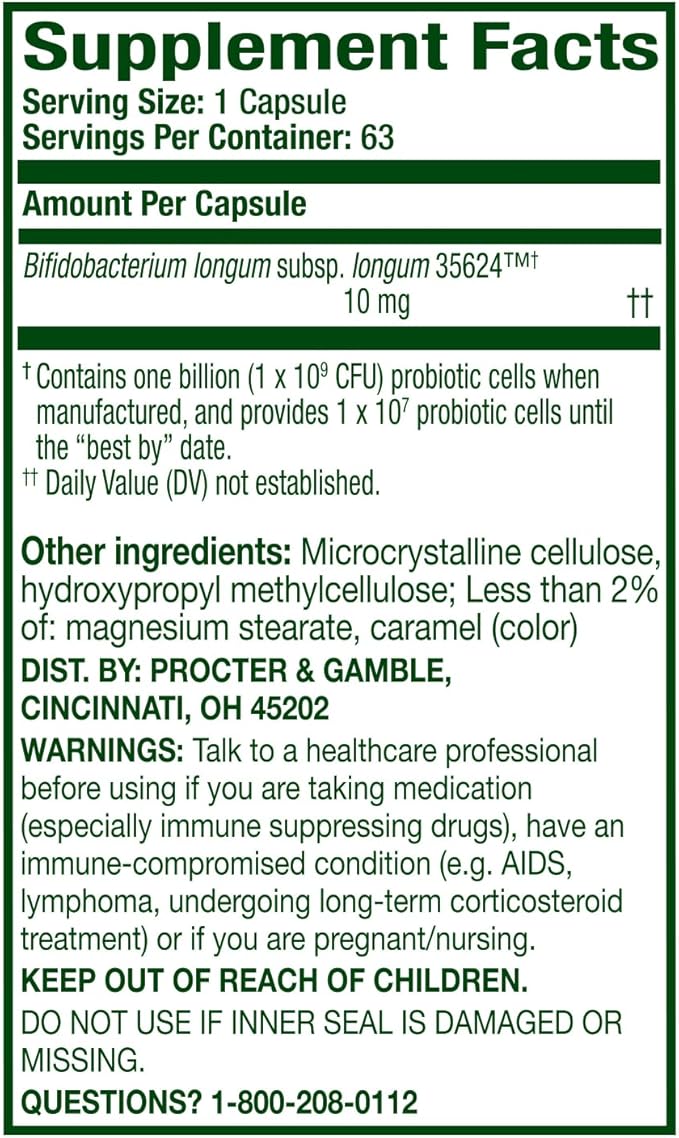 Align Probiotic, Pro Formula, Probiotics for Women and Men, Daily Probiotic Supplement, Helps Soothe Occasional Bloating & Gas*, #1 Doctor Recommended Brand‡, 63 Capsules (Packaging May Vary)