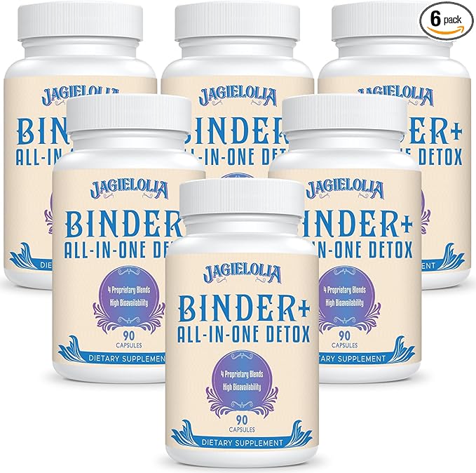 All-In-One Detox Binder Supplement 1500 MG - High Bioavailability, Liver Gut Detox Cleanse with Activated Charcoal, Zeolite & Bentonite Clay for Toxins, Liver, Digestive, 540 Vegan Capsules