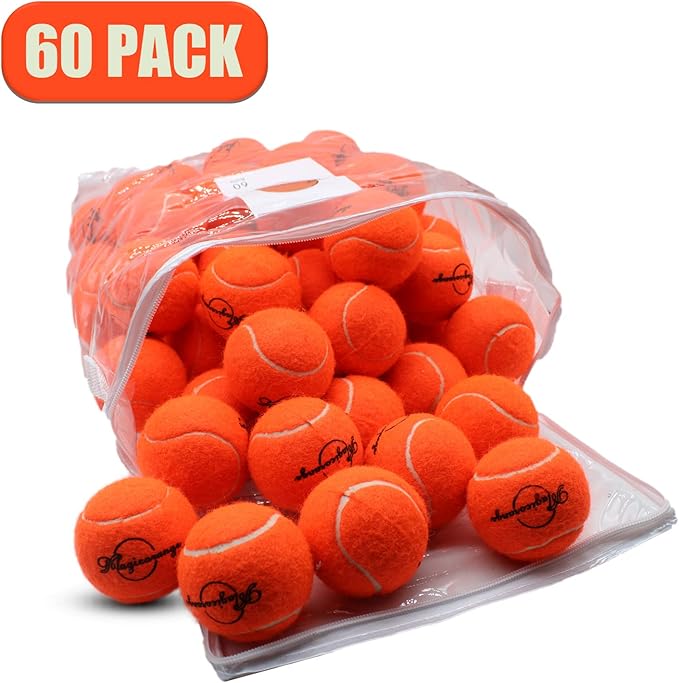 Magicorange Tennis Balls, 60 Pack Advanced Training Tennis Balls Practice Ball, Pet Dog Playing Balls,Good for Beginner Training Ball