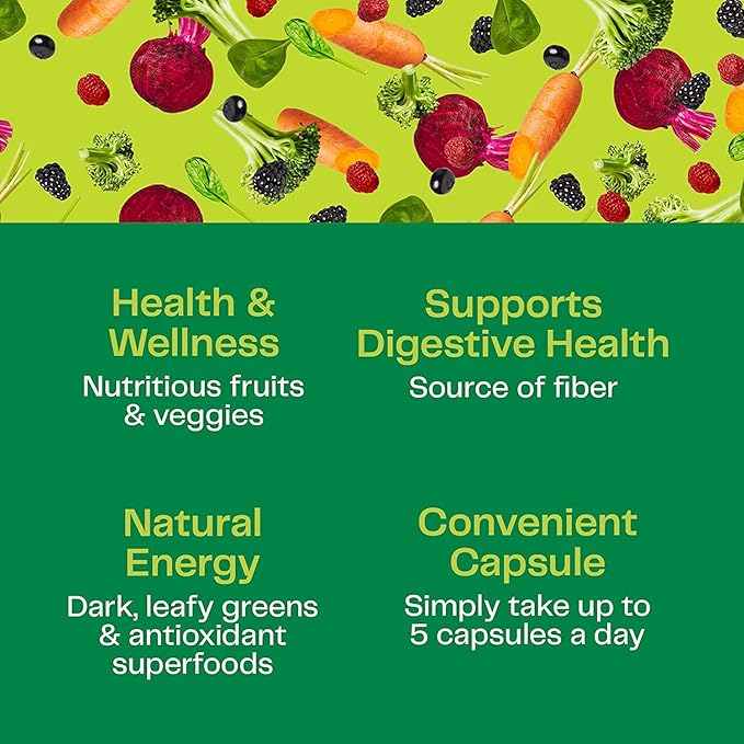 Amazing Grass Greens Blend Superfood Capsules: Super Greens with Organic Spirulina, Chlorella, Beet Root Powder, Digestive Enzymes & Probiotics, 150 Capsules (Packaging May Vary)