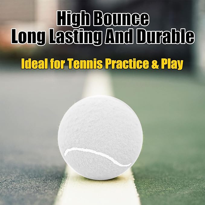 GKK Durable Pressurized Tennis Balls - 12 Pack Yellow Felt Training Balls for Beginners and Dogs