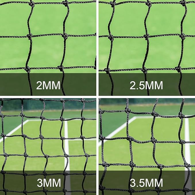 VERMONT Tennis Net – Championship Quality, Heavy-Duty HDPE | 42ft Doubles or 33ft Singles | 4 Thickness Options (2mm–3.5mm)