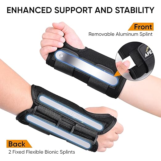 APEXUP Wrist Brace for Carpal Tunnel, Night Pain Relief Hand Brace with Adjustable Wrist Wraps and Splint for Men and Women, Ideal for Tendonitis, Arthritis, and Sprains (S, Left)