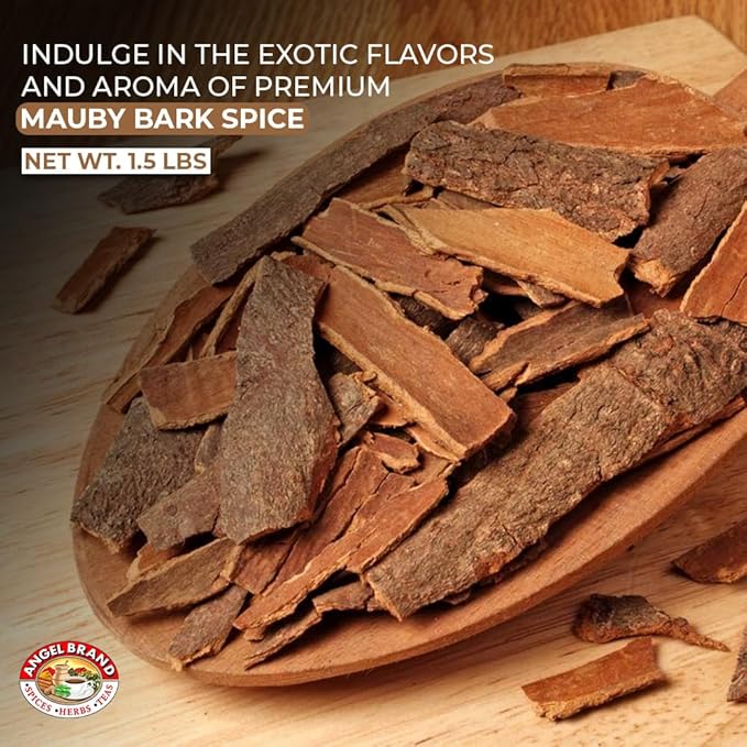 Angel Brand Mauby Bark 1.5 Lbs Pouch - Mauby Sourced from Finest Botanical Sources - Unique Blend of Bitter and Sweet Notes - Perfect for Crafting Traditional Mauby Drink, Sodas and Cocktails