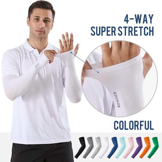 GOUNOD Gardening Sleeves to Cover Arms for Women with Thumb Holes-Sun Protection SPF Cooling Driving UV Blocking