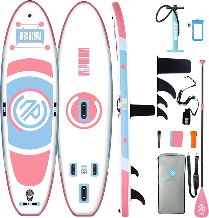Niphean（Ultra-Light）Inflatable Paddle Board with (Beginner Friendly) StabilTrac Fin and Durable SUP Accessories, 10' Stand Up Paddle Boards for Adults & Youth, Versatile Yoga Paddle Board, Gift Ideas