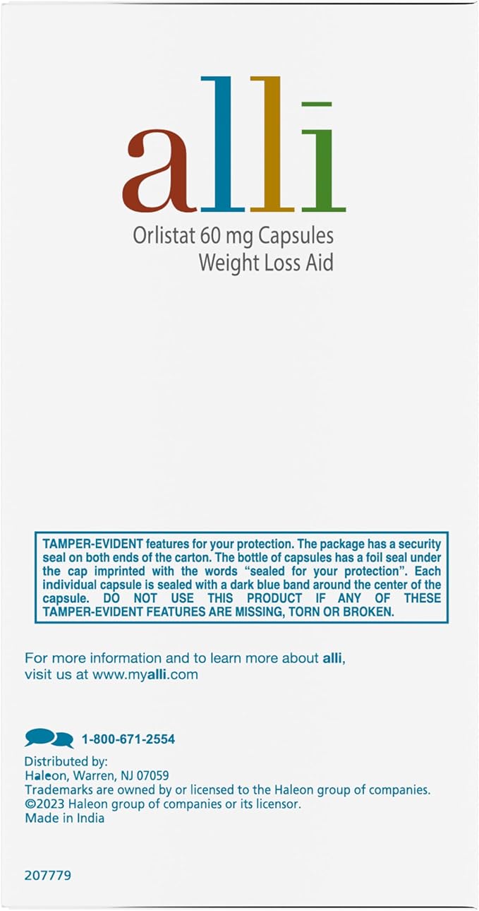 alli Diet Weight Loss Supplement Pills, Orlistat 60mg Capsules Starter Pack, Non prescription weight loss aid, 60 count(Pack of 1)
