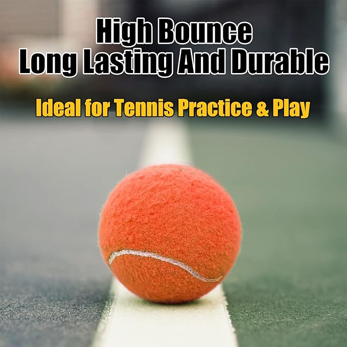 GKK Durable Pressurized Tennis Balls - 12 Pack Yellow Felt Training Balls for Beginners and Dogs