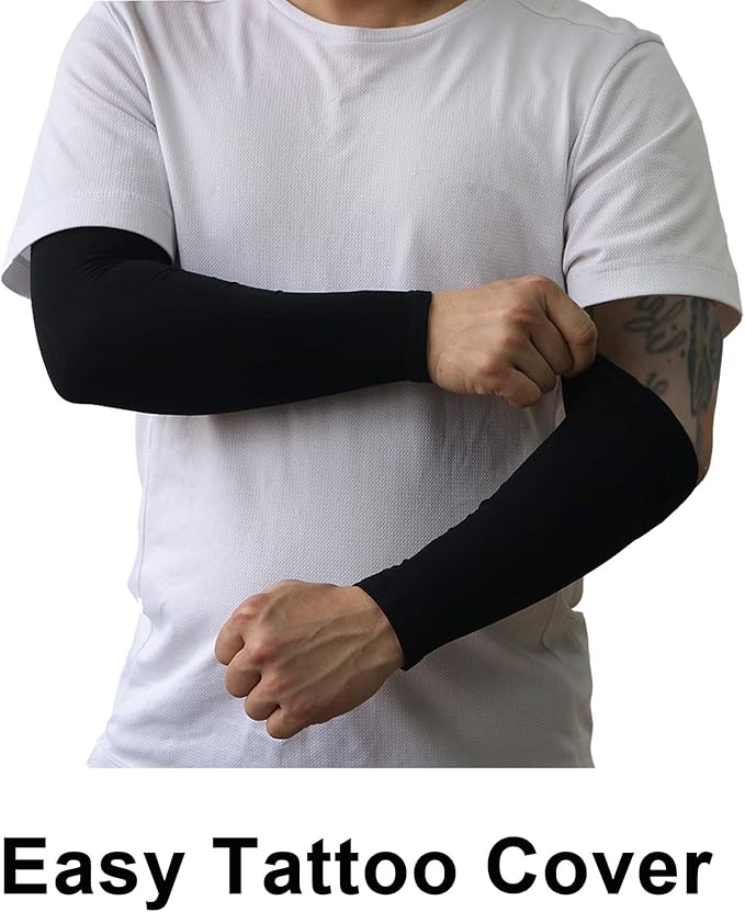 PFFY 2 Pairs UV Protection Cooling Arm Sleeves for Men and Women UPF 50 Sun Sleeve