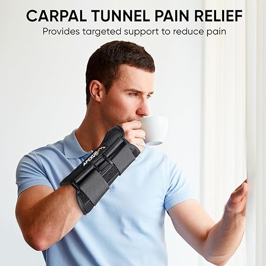 APEXUP Wrist Brace for Carpal Tunnel, Night Pain Relief Hand Brace with Adjustable Wrist Wraps and Splint for Men and Women, Ideal for Tendonitis, Arthritis, and Sprains (S, Left)