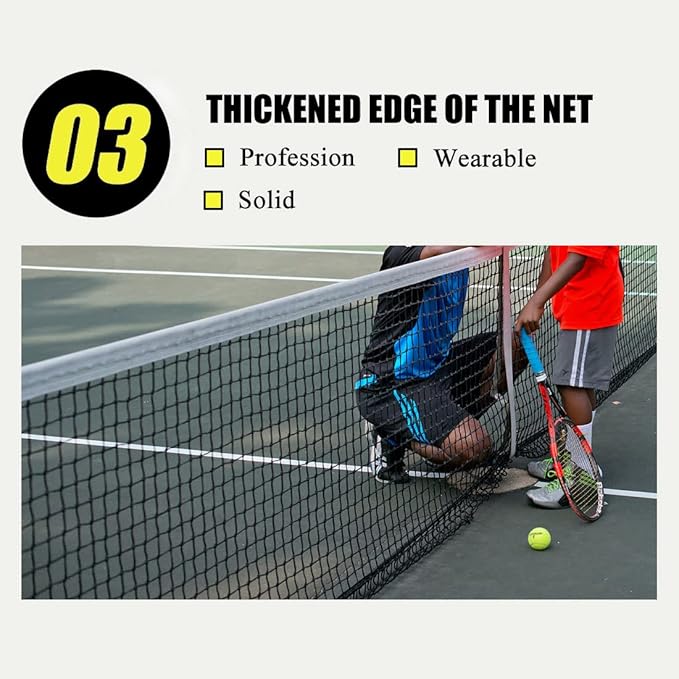 ProGoal Tennis Net 42FT Professional Heavy Duty Nylon Net, Compatible with All Standard Tennis Posts, Included Indoor Outdoor Court