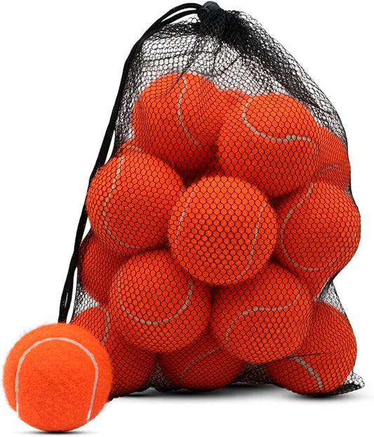Tennis Balls, 18 Pack Training Tennis Balls Practice Balls with Mesh Bag for Easy Transport, Pet Dog Playing Balls, fit for Beginner Training Ball