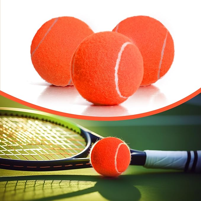 60 Pack Tennis Balls, Training Tennis Balls, Pet Dog Playing Balls, Practice Tennis Balls with Mesh Bag for Transport and Beginner Training