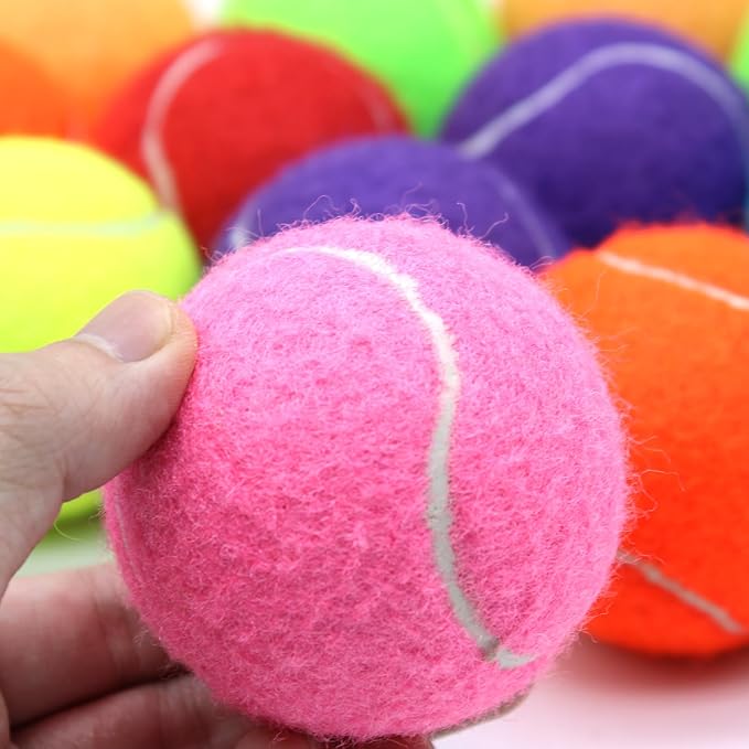 Tennis Balls, 18 Pack Training Tennis Balls Practice Balls with Mesh Bag for Easy Transport, Pet Dog Playing Balls, fit for Beginner Training Ball