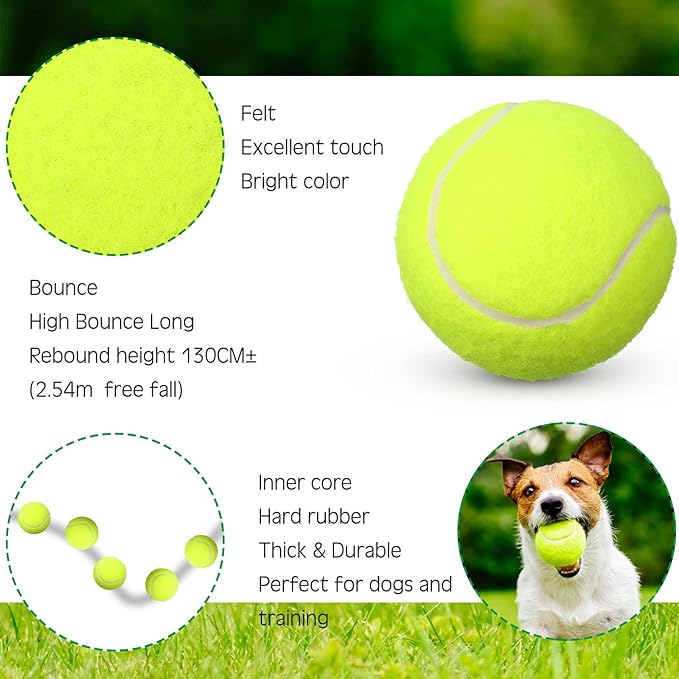 Vinsot 48 Pcs Standard Pressure Tennis Balls Bulk, Training Tennis Balls Practice Playing Balls for Player Beginner Youth Training Sports Ball, 2.5 Inch