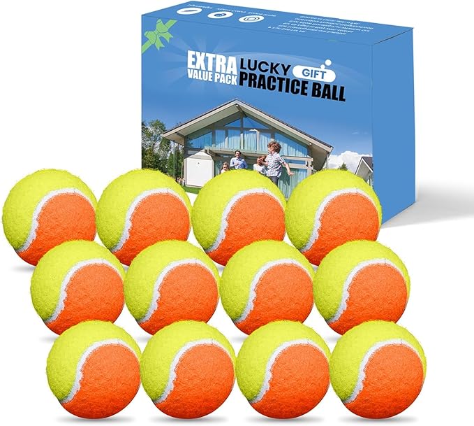 FINGER TEN Kids Tennis Balls for Dogs Youth Beginners Practice Durable Orange Low Compression Stage Pressureless Bulk Training Tool Playing with Pet