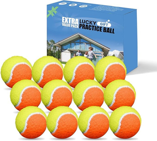 FINGER TEN Kids Tennis Balls for Dogs Youth Beginners Practice Durable Orange Low Compression Stage Pressureless Bulk Training Tool Playing with Pet