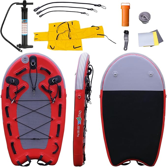 SAYOK Large Inflatable Sled Water Floating Mat Jet Ski Sled Board for Professional Emergency Rescue, Big Wave Surfing