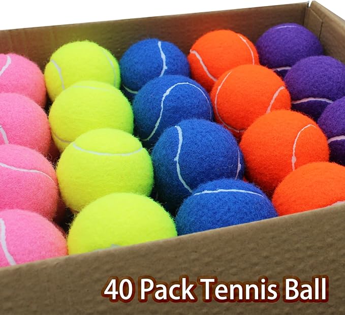 Tennis Balls, 40 Pack Training Tennis Balls,High Elasticity Practice Tennis for Beginner, Exercise Playing Balls for Pet Dog