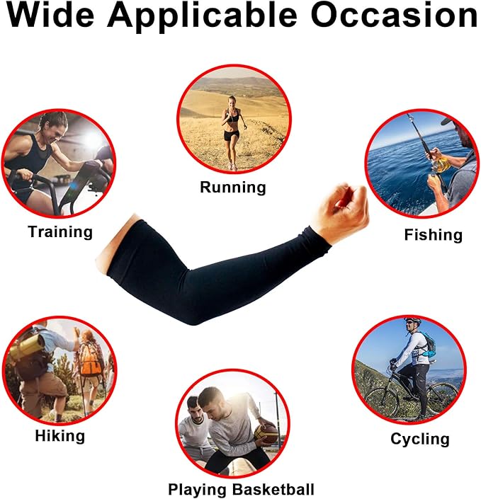 PFFY 2 Pairs UV Protection Cooling Arm Sleeves for Men and Women UPF 50 Sun Sleeve