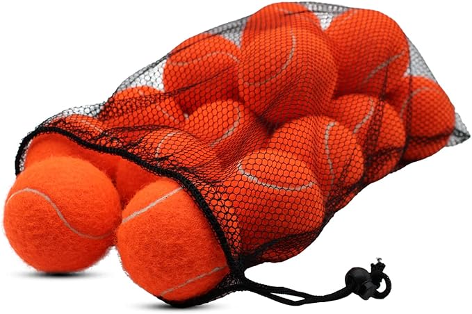 Tennis Balls, 18 Pack Training Tennis Balls Practice Balls with Mesh Bag for Easy Transport, Pet Dog Playing Balls, fit for Beginner Training Ball