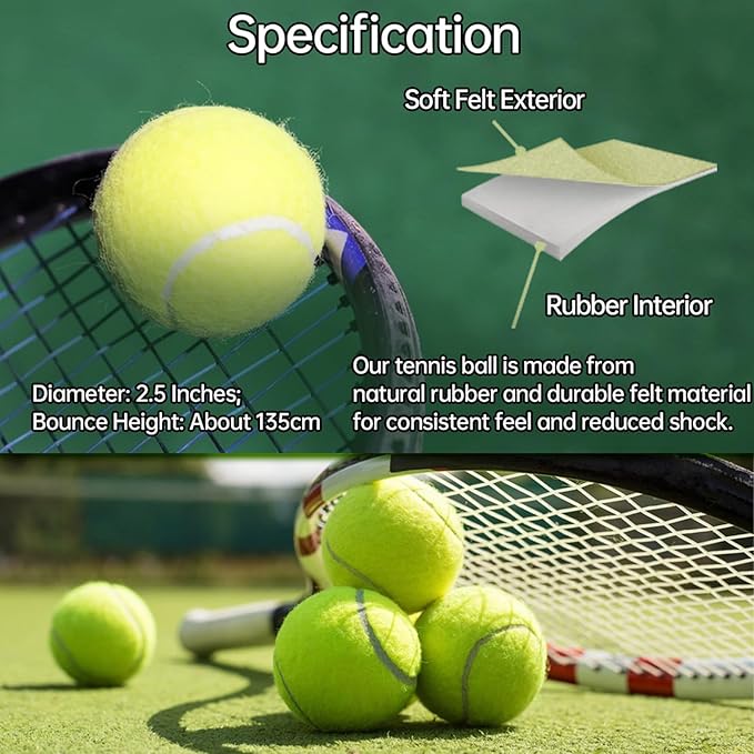 Magicorange Tennis Balls, 120 Pack Bulk Tennis Balls Pressureless Tennis Ball, Pet Dog Playing Balls, Good for Beginner Training Ball