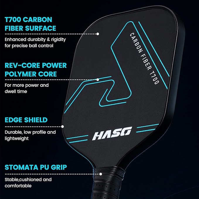 Pickleball Paddles, T700 Raw Carbon Fiber Pickleball Paddle Professional Pickleball Rackets with 16mm Honeycomb Core - Enhanced Power & Spin & Precision Pickleball Paddles Set with Cover and Grip Tape