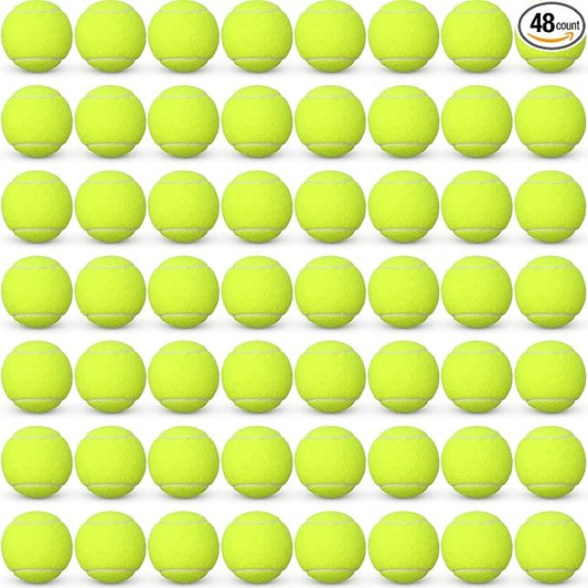 Vinsot 48 Pcs Standard Pressure Tennis Balls Bulk, Training Tennis Balls Practice Playing Balls for Player Beginner Youth Training Sports Ball, 2.5 Inch