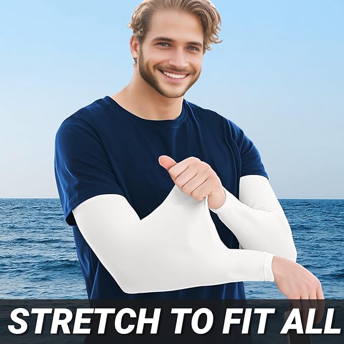PFFY 2 Pairs UV Protection Cooling Arm Sleeves for Men and Women UPF 50 Sun Sleeve