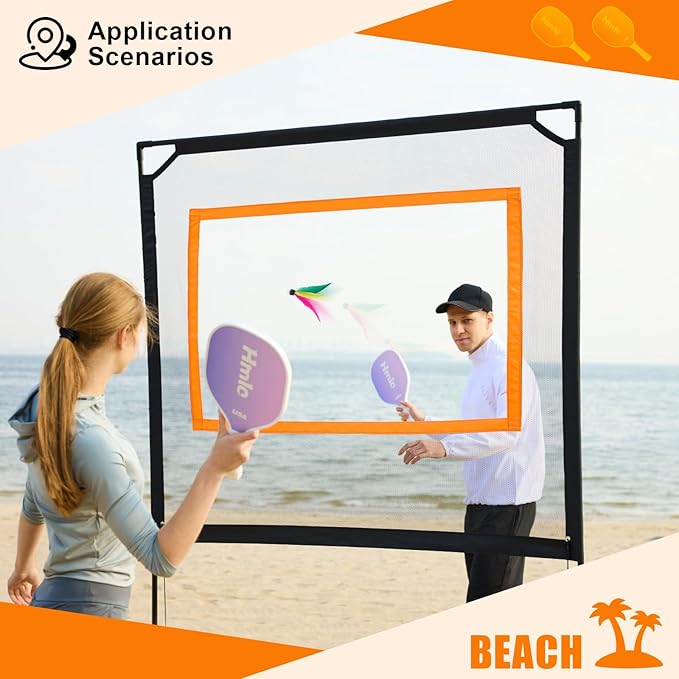 Portable Paddle Game with Net - Indoor & Outdoor and Backyard Games - Similar to Badminton, Tennis and Pickleball Set - Fun Games for Family