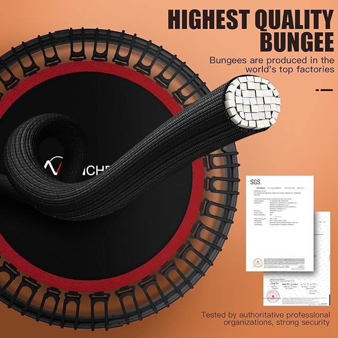 ANCHEER 40"/48" Foldable Rebounder Trampoline for Adults/Kids with Resistance Bands and Bungees, Indoor & Outdoor Mini Trampoline with Bar and Safety Padding - Max Load 450lbs/550lbs