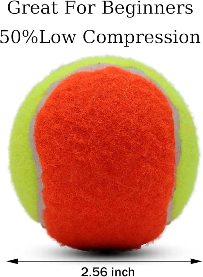 Magicorange Tennis Balls, 12 Pack Low Compression Stage Tennis Ball for Beginners Youth Kids Training Practicing with Mesh Bag for Easy Transport