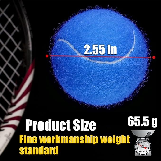 GKK Durable Pressurized Tennis Balls - 12 Pack Yellow Felt Training Balls for Beginners and Dogs