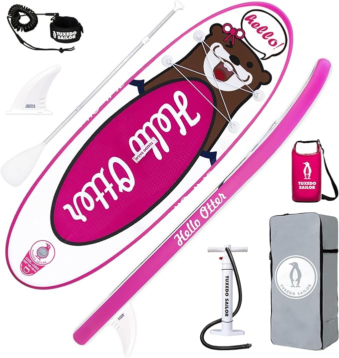 Tuxedo Sailor Kids Inflatable Paddle Board Lightweight and Safe Fishing Stand Up Paddle Board for Adults with Accessories