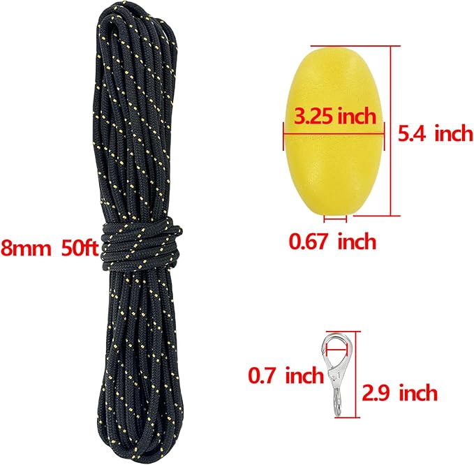XIALUO Marine Mushroom Anchor Kit 12 lb Black PE Coated Kayak Anchor Accessories with 50 ft Rope for Fishing Kayaks, Canoe, Jet Ski, SUP Paddle Board and Small Boats