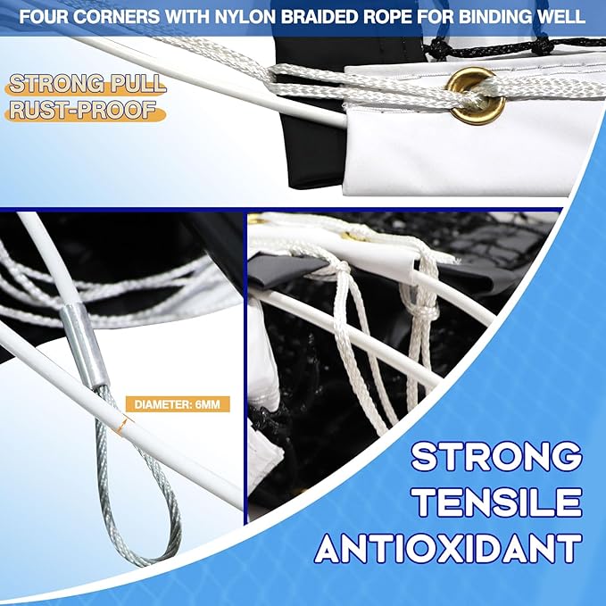 Tennis Net Outdoor Heavy Duty Professional Tennis Court Net Replacement Portable Tennis Net Nylon for Standard Tennis Courts [Includes 2 Fiberglass Dowels]