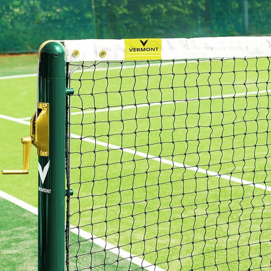 VERMONT Tennis Net – Championship Quality, Heavy-Duty HDPE | 42ft Doubles or 33ft Singles | 4 Thickness Options (2mm–3.5mm)
