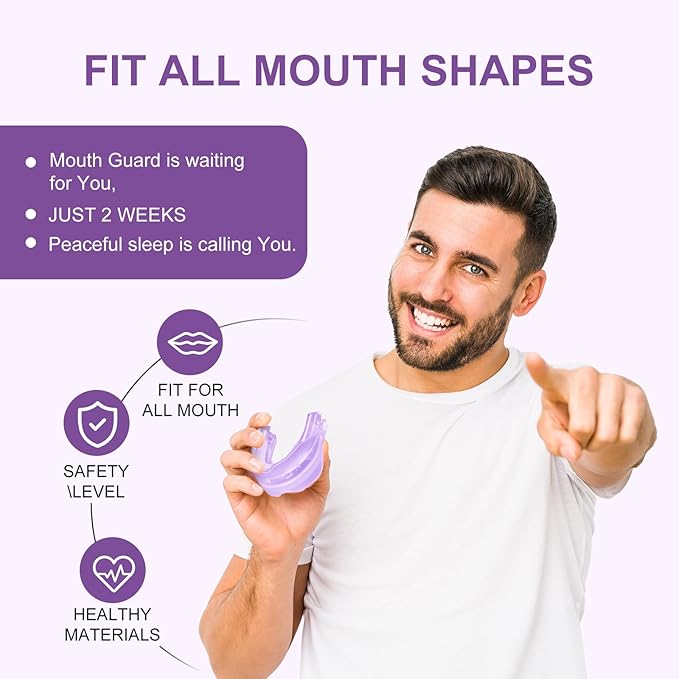 Mouth Guard for Clenching Teeth at Night, Professional Anti-Grinding Mouthpiece, Relieves Bruxism & Tooth Clenching, Custom-Fit Design with Sanitary Storage Case-5651