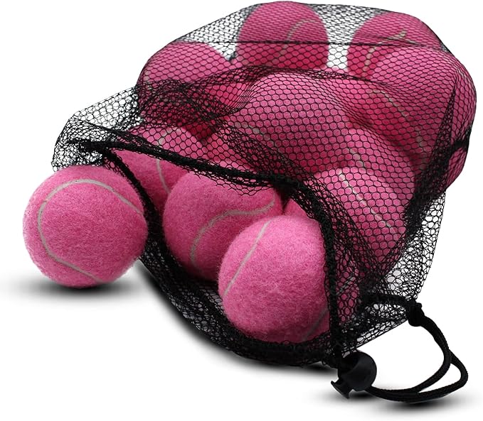 Tennis Balls, 18 Pack Training Tennis Balls Practice Balls with Mesh Bag for Easy Transport, Pet Dog Playing Balls, fit for Beginner Training Ball