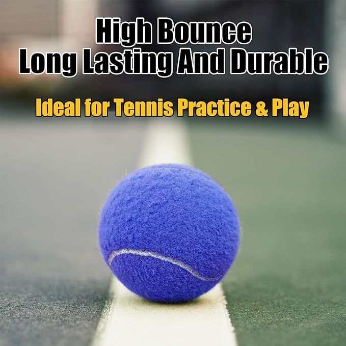GKK Durable Pressurized Tennis Balls - 12 Pack Yellow Felt Training Balls for Beginners and Dogs