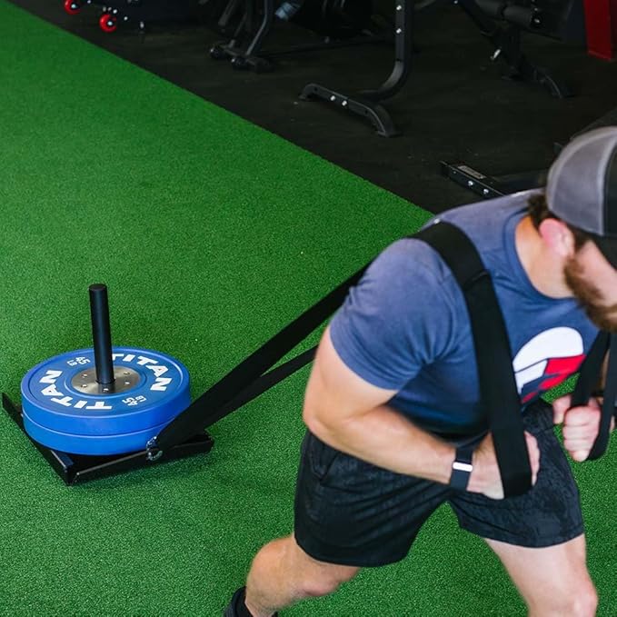 Titan Fitness Power Speed Training Sled with 14.5ft Leash, 500 LB Capacity, Weighted Drag or Pull Sled for Speed, Agility, and Strength Training