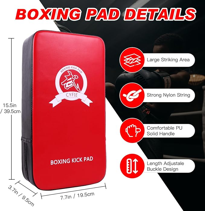 CYFIE 2 in 1 Boxing Equipment Boxing Strike Pads Punching Mitts Set, Boxing Mitts and Pads for Muay Thai, Karate, Taekwondo, Martial Arts Training at Home Gym, Karate Kick Pads for Kids, Youth, Girls