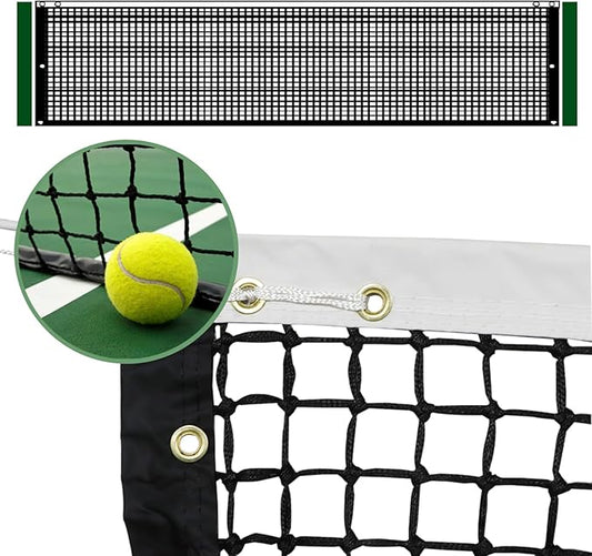 PROGOAL Professional Tennis Net 42FT Heavy Duty Nylon Net High Strength Non-Deforming Standard Replacement Tennis Net with 2 Fiberglass Dowels, Compatible with All Standard Outdoor Indoor Tennis Posts