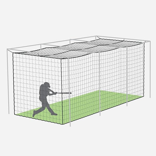 Fortress Baseball Batting Cage Nets | Heavy-Duty HDPP Fully Enclosed Baseball & Softball Cage Netting [14 Sizes & 3 Grade Options] – NET ONLY