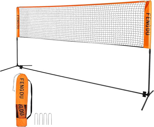 Portable Badminton Net Set, Adjustable Height Tennis Net, Kids Volleyball,Soccer Net Easy Setup Nylon Sports Net with Poles for Backyard, Indoor, Outdoor, Beach